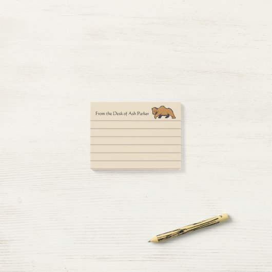 Rustiek Woodland Grizzly Beer Post-it® Notes (Op bureau)