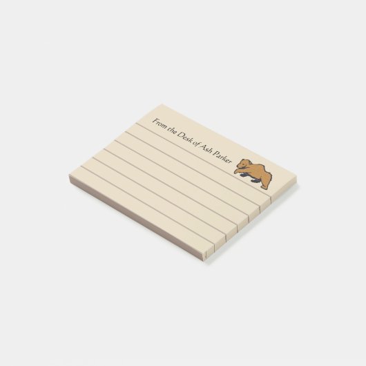 Rustiek Woodland Grizzly Beer Post-it® Notes (Schuin)