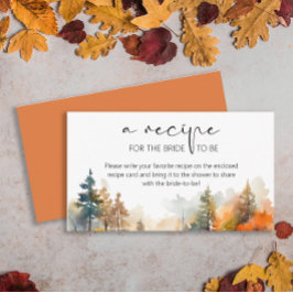 Rustiek Woodland Herfst Recept voor de bruid Informatiekaartje