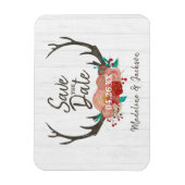 Rustiek Woodland Herten Antler Boeket Save the Dat Magneet (Verticaal)