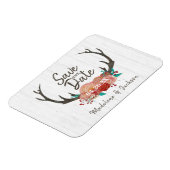 Rustiek Woodland Herten Antler Boeket Save the Dat Magneet (Linkerzijde)