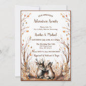 Rustiek Woodland Herten Baby shower Kaart (Voorkant)