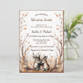 Rustiek Woodland Herten Baby shower Kaart (Staand voorkant)