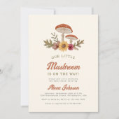 Rustiek Woodland Mushroom Boho Baby shower Kaart (Voorkant)