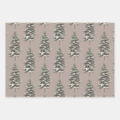 Rustiek Woodland Poinsettia Vrolijk Kerstfeest Inpakpapier Vel (Voorkant 2)