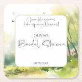 Rustiek Woodland Spring Forest Vrijgezellenfeest Kartonnen Onderzetters (Voorkant)