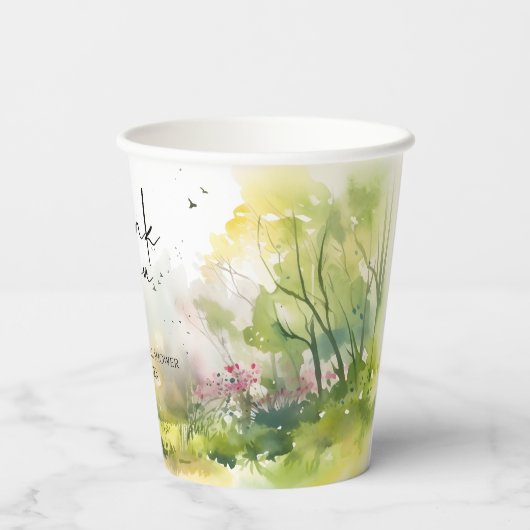 Rustiek Woodland Spring Forest Vrijgezellenfeest Papieren Bekers (Achterkant)