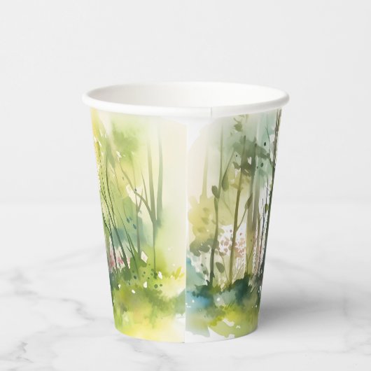 Rustiek Woodland Spring Forest Vrijgezellenfeest Papieren Bekers (Rechts)