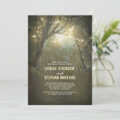 Rustiek Woodland String Lights repetitie diner Kaart (Staand voorkant)