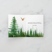 Rustiek Woodland Waterverf Baby shower Bedankkaart (Binnen)