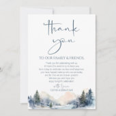 Rustiek Woodland Winter Bos Bruiloft Bedankkaart (Voorkant)