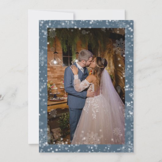 Rustiek Woodland Winter Bos Bruiloft Bedankkaart (Achterkant)