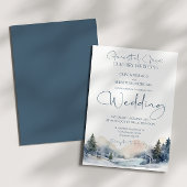 Rustiek Woodland Winter Bos Bruiloft Kaart