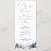 Rustiek Woodland Winter Bos Bruiloft Menu (Voorkant)