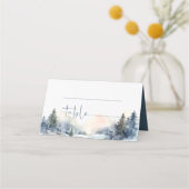 Rustiek Woodland Winter Bos Bruiloft Plaatskaartje (Voorkant)