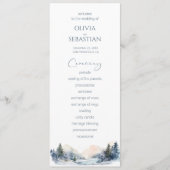 Rustiek Woodland Winter Bos Bruiloft Programmakaart (Voorkant)