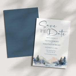 Rustiek Woodland Winter Bos Bruiloft Save The Date