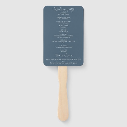 Rustiek Woodland Winter Bos Trouwprogramma Handwaaier (Achterkant)