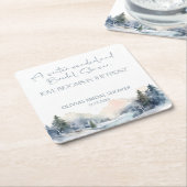 Rustiek Woodland Winter Forest Vrijgezellenfeest Kartonnen Onderzetters (Schuin)