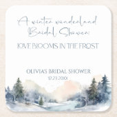 Rustiek Woodland Winter Forest Vrijgezellenfeest Kartonnen Onderzetters (Voorkant)