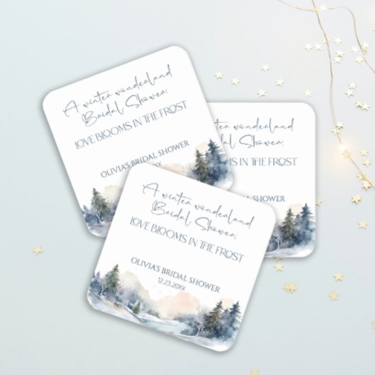 Rustiek Woodland Winter Forest Vrijgezellenfeest Kartonnen Onderzetters