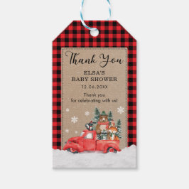 Rustiek Woodland Winter Wonderland Baby Dieren Cadeaulabel