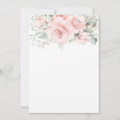 Rustiek Zachte Blush Roze Bloemen Groen Bruiloft Kaart (Achterkant)