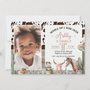 Rustiek Zadel Omhoog Paard Koeienhuid Verjaardagsu Kaart