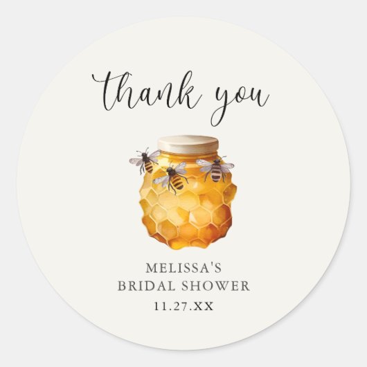 Rustiek ze vond haar honing Vrijgezellenfeest dank Ronde Sticker (Voorkant)