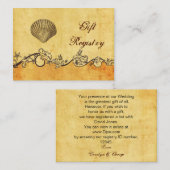 rustiek, , zeeschelp strand Gift register Informatiekaartje (Voorkant / Achterkant)