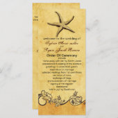 Rustiek zeesterren strand bruiloft programma programmakaart (Voorkant / Achterkant)