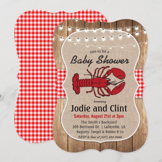 Rustiek Zeevruchten Boil Baby shower Invitation Kaart (Voorkant / Achterkant)