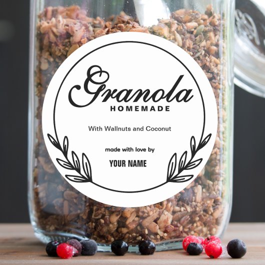 Rustiek zelfgemaakt granola label