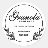 Rustiek zelfgemaakt granola label (Voorkant)