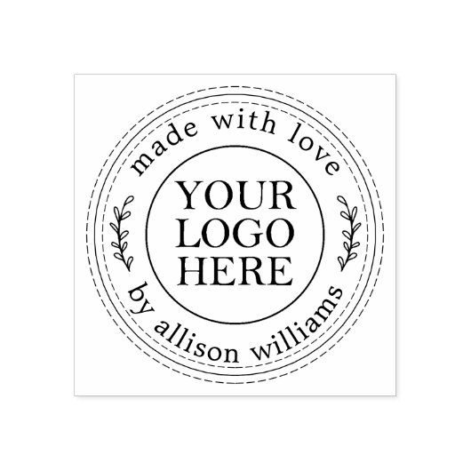 Rustiek Zelfgemaakt Klein Bedrijfslogo Rubberstempel (Afrduk)