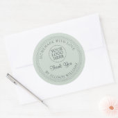 Rustiek zelfgemaakt met liefde dank u Logo Green Ronde Sticker (Envelop)