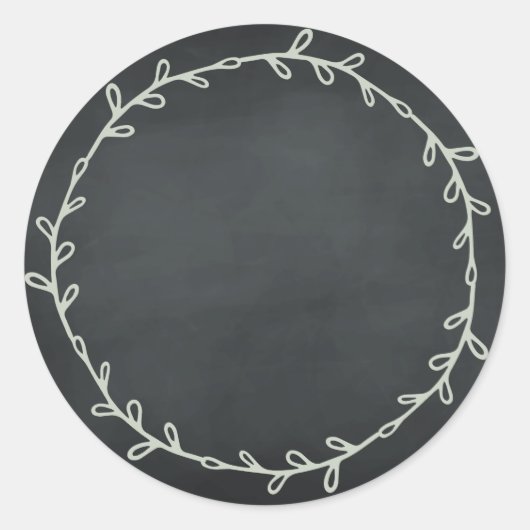 Rustiek zelfgemaakt schoolbord Schrijf op blanco b Ronde Sticker (Voorkant)