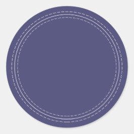 Rustiek zelfgemaakte eenvoudige marineblauwe schri ronde sticker