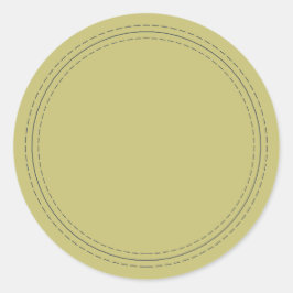 Rustiek zelfgemaakte eenvoudige olijfgroene schrij ronde sticker