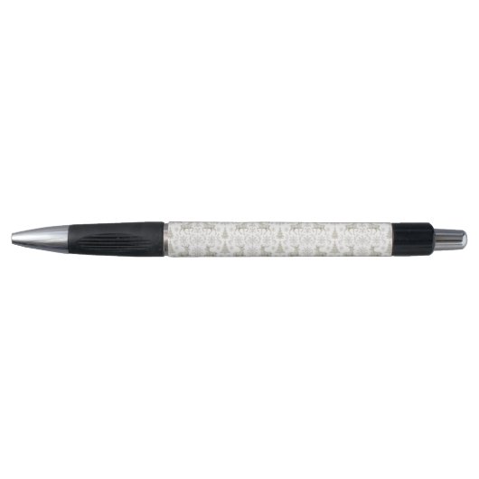 Rustiek, zilver/wit modern kerstpatroon pen (Voorkant)