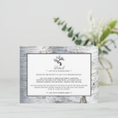 Rustiek Zilveren Berk Boom Bruiloft Detail Informatiekaartje (Staand voorkant)