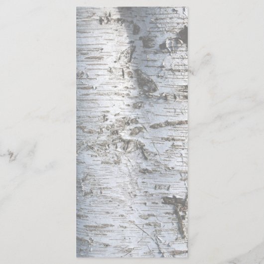 Rustiek Zilveren Berk Boom Bruiloft Menu (Achterkant)