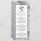 Rustiek Zilveren Berk Boom Bruiloft Menu (Voorkant / Achterkant)