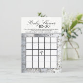 Rustiek Zilveren Berkenboom Baby shower Bingo Kaart (Staand voorkant)