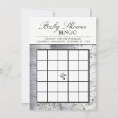 Rustiek Zilveren Berkenboom Baby shower Bingo Kaart (Voorkant)
