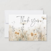 Rustiek Zomer Veld van Wildbloemen Bruiloft Bedankkaart (Voorkant)