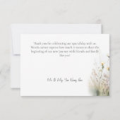 Rustiek Zomer Veld van Wildbloemen Bruiloft Bedankkaart (Achterkant)