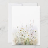 Rustiek Zomer Veld van Wildbloemen Bruiloft Kaart (Achterkant)