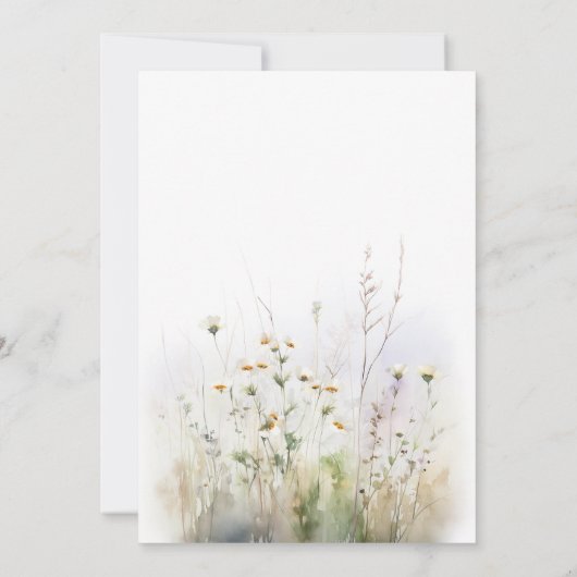 Rustiek Zomer Veld van Wildbloemen Bruiloft Kaart (Achterkant)