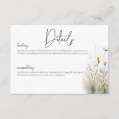 Rustiek Zomer Veld van Wildbloemen Details Informatiekaartje (Voorkant)